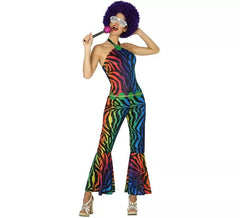 Fato de discoteca com estampa multicolor para mulher