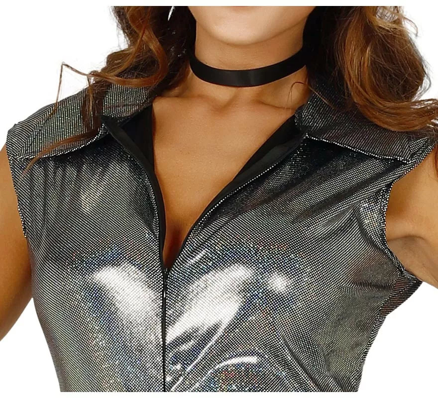Disfraz Disco Plateado para mujer