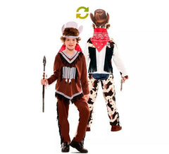 Fato de índio e cowboy duplo para criança