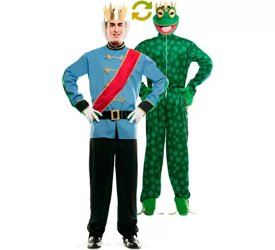 Translation missing: pt-PT.Disfraz Doble de Príncipe Azul y Rana para hombre
