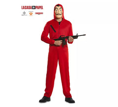 Traje A casa de papel com máscara para adultos