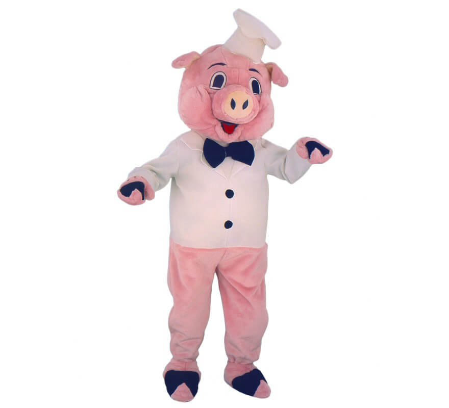 Translation missing: pt-PT.Disfraz Mascota Cerdito Cocinero para adultos