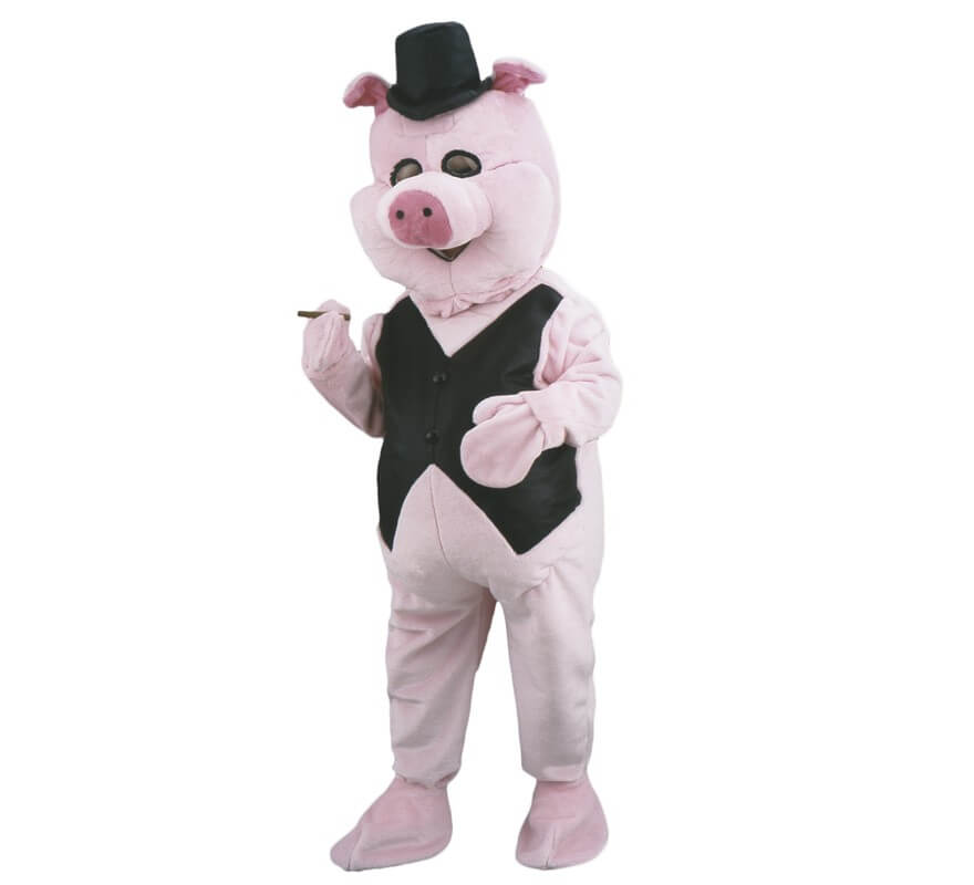 Translation missing: pt-PT.Disfraz Mascota Cerdito elegante para adultos