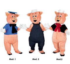 Fato de mascote de porco para adulto