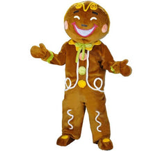 Fato de mascote de biscoito de gengibre para adultos