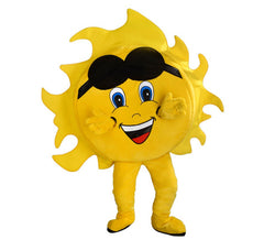 Fato de mascote do sol sorridente para adultos
