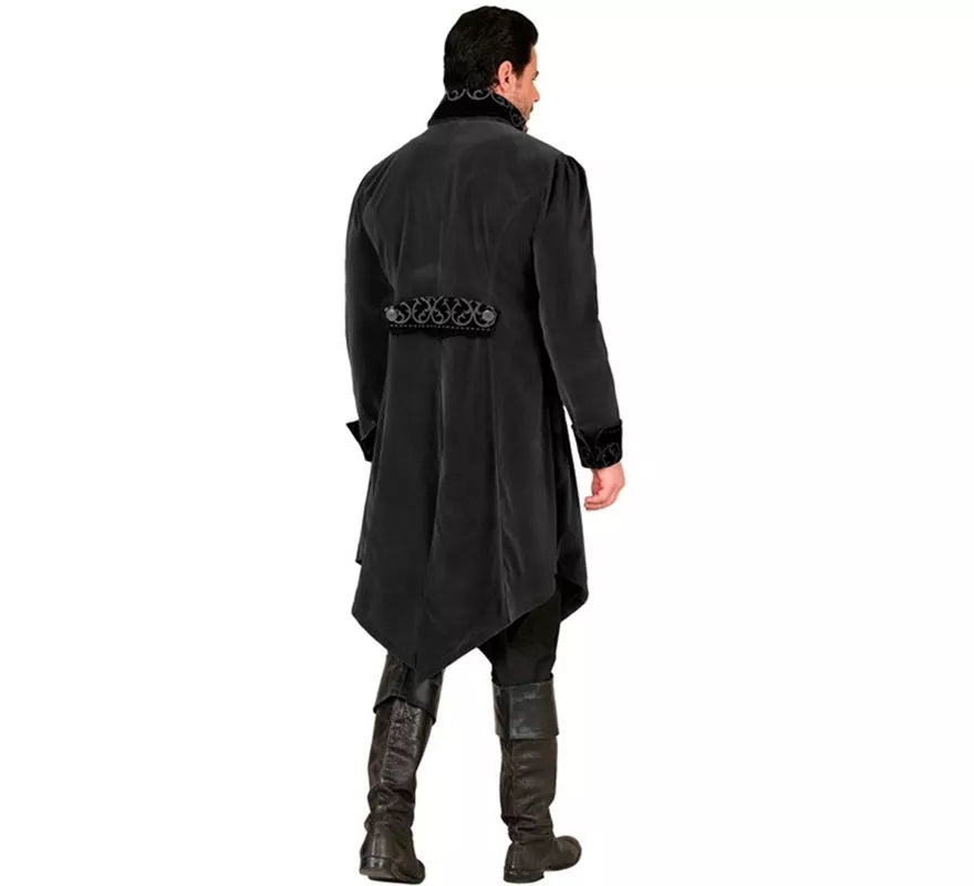 Disfraz o Abrigo Gótico Terciopelo Negro para hombre
