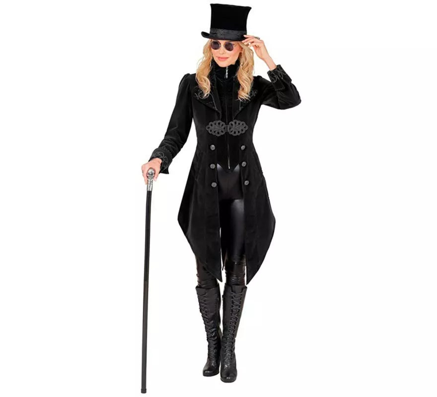 Translation missing: pt-PT.Disfraz o Abrigo Gótico Terciopelo Negro para mujer