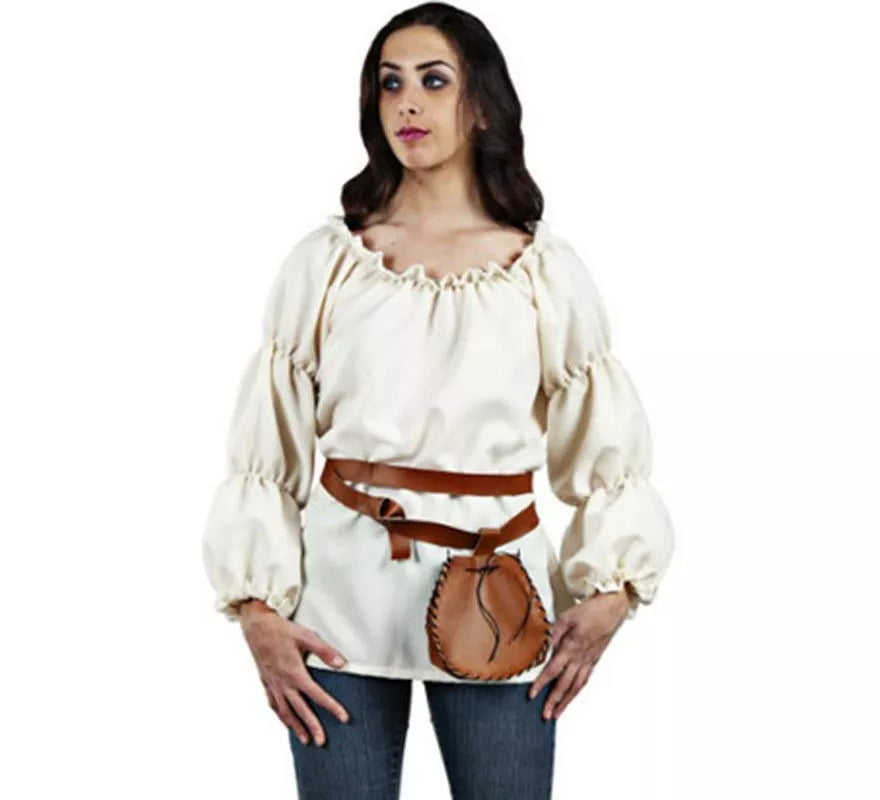 Disfraz o Camisa de Tabernera Medieval blanca para mujer