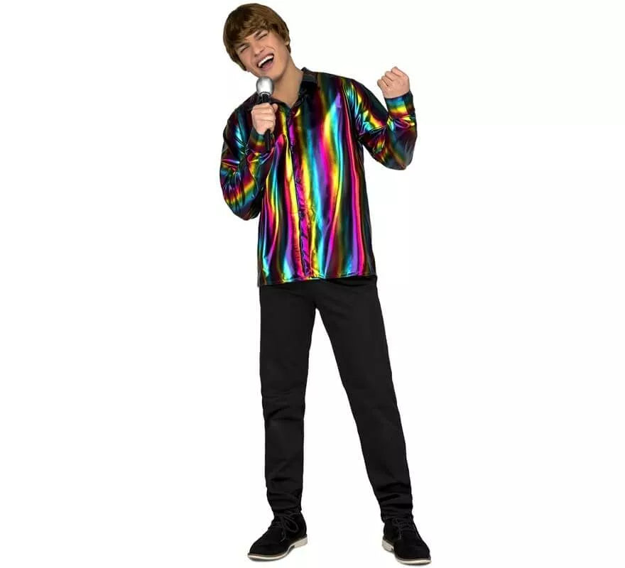 Disfraz o Camisa Disco multicolor para hombre