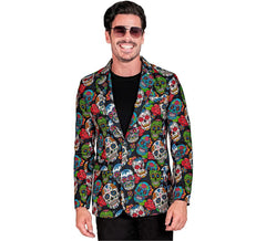 Jaqueta masculina multicolorida do Dia dos Mortos