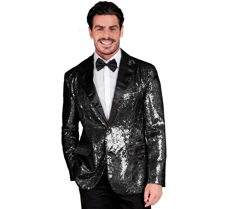 Translation missing: pt-PT.Chaqueta de Fiesta negro con lentejuelas para hombre