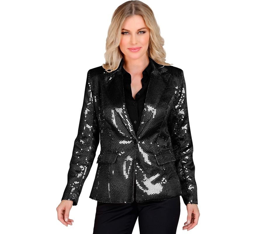 Translation missing: pt-PT.Chaqueta de Fiesta negro con lentejuelas para mujer
