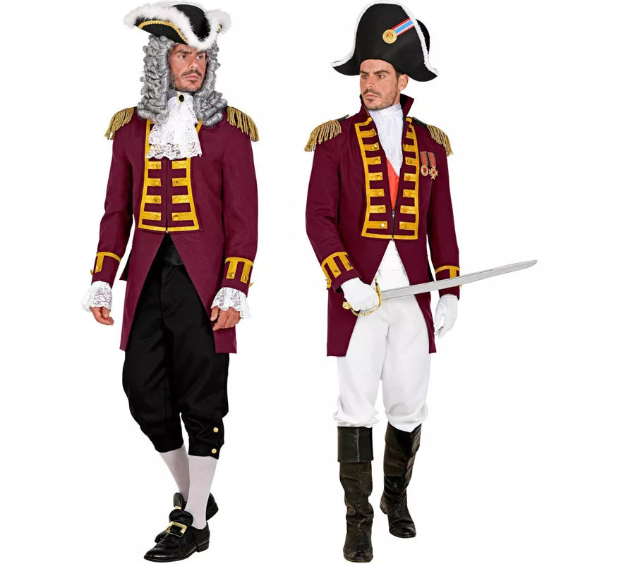 Disfraz o Chaqueta de Frac Burgundy Desfile para hombre