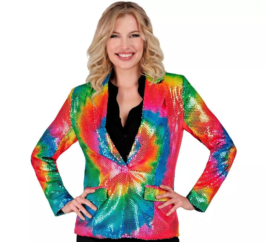 Disfraz o Chaqueta de Moda multicolor neón para mujer