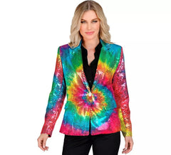 Fato ou jaqueta de moda multicolor neon para mulheres