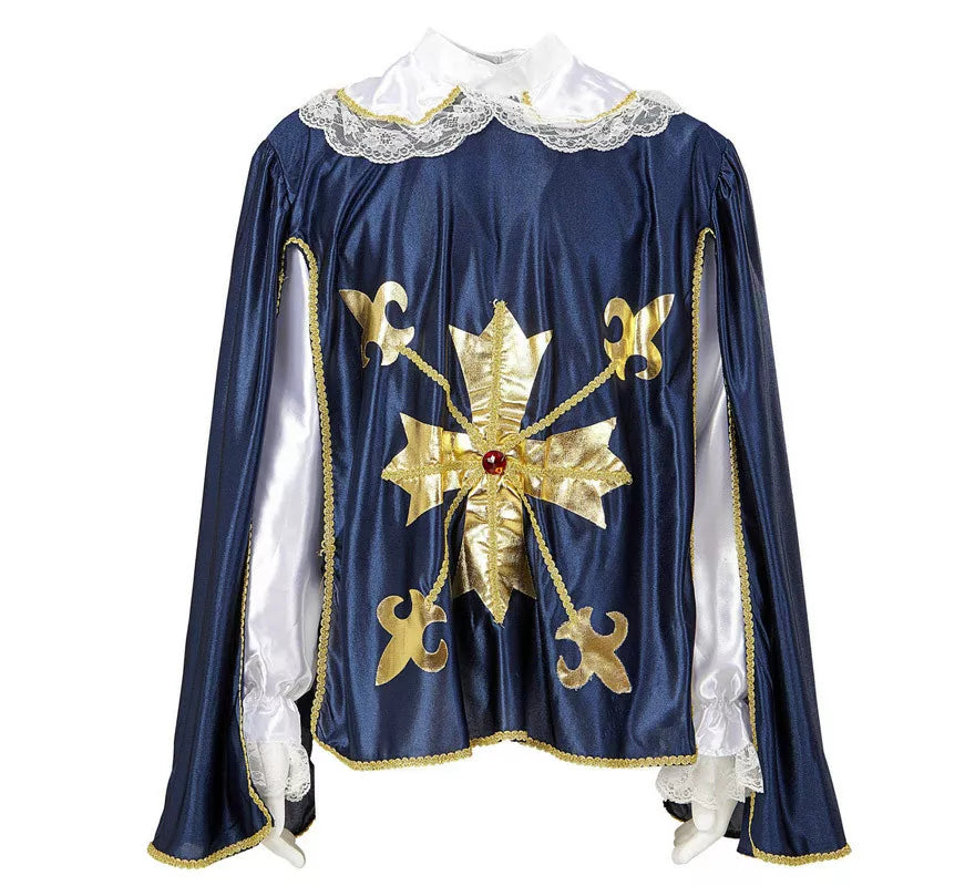 Translation missing: pt-PT.Disfraz o Chaqueta de Mosquetero Azul para hombre