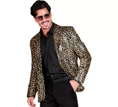 Fantasia clássica de festa com estampa de leopardo ou jaqueta para homens