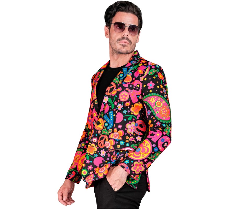 Translation missing: pt-PT.Chaqueta Fiesta Peace Hippie multicolor para hombre