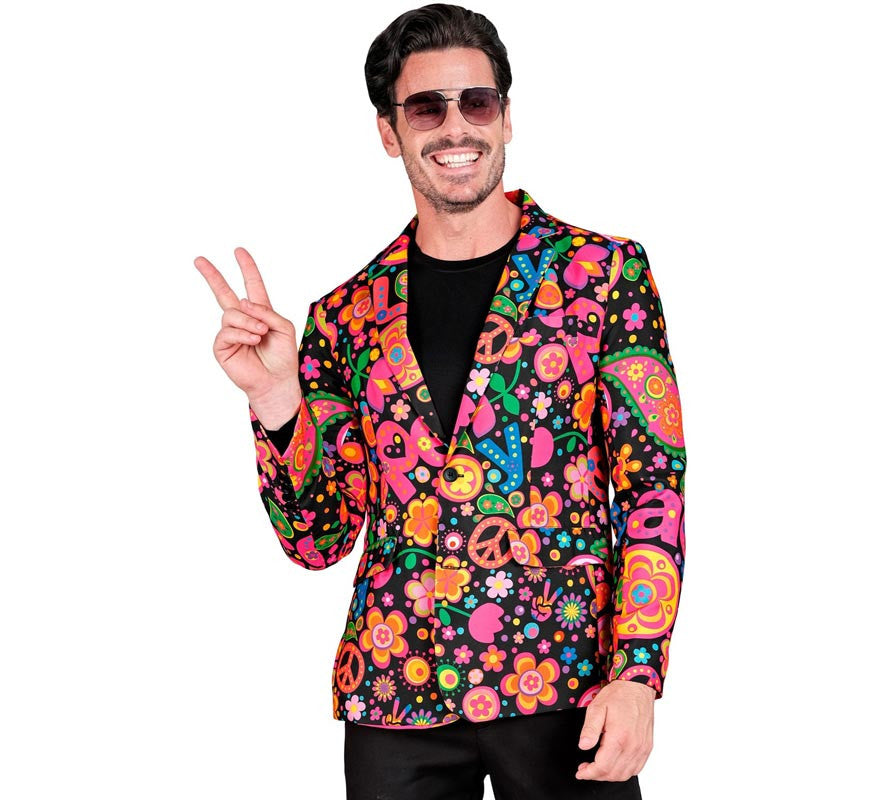 Translation missing: pt-PT.Chaqueta Fiesta Peace Hippie multicolor para hombre