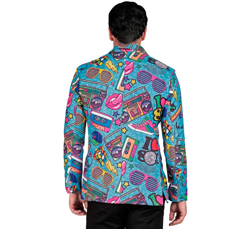 Translation missing: pt-PT.Chaqueta Fiesta Retro años 80 azul para hombre