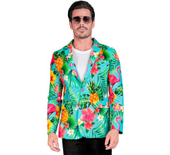 Casaco Tropical Party turquesa para homem