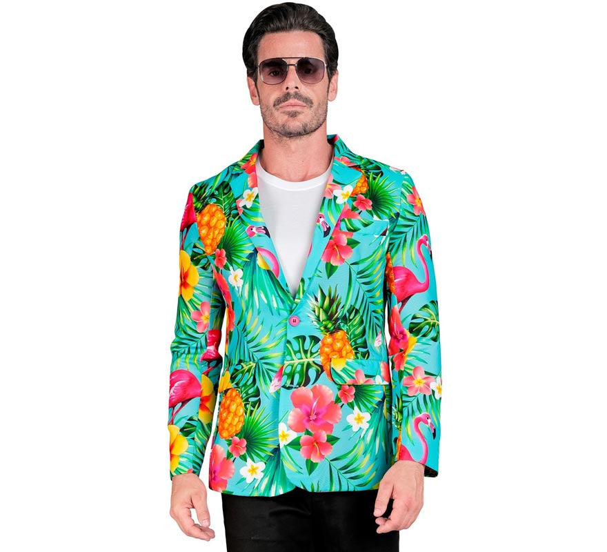 Translation missing: pt-PT.Chaqueta Fiesta Tropical turquesa para hombre