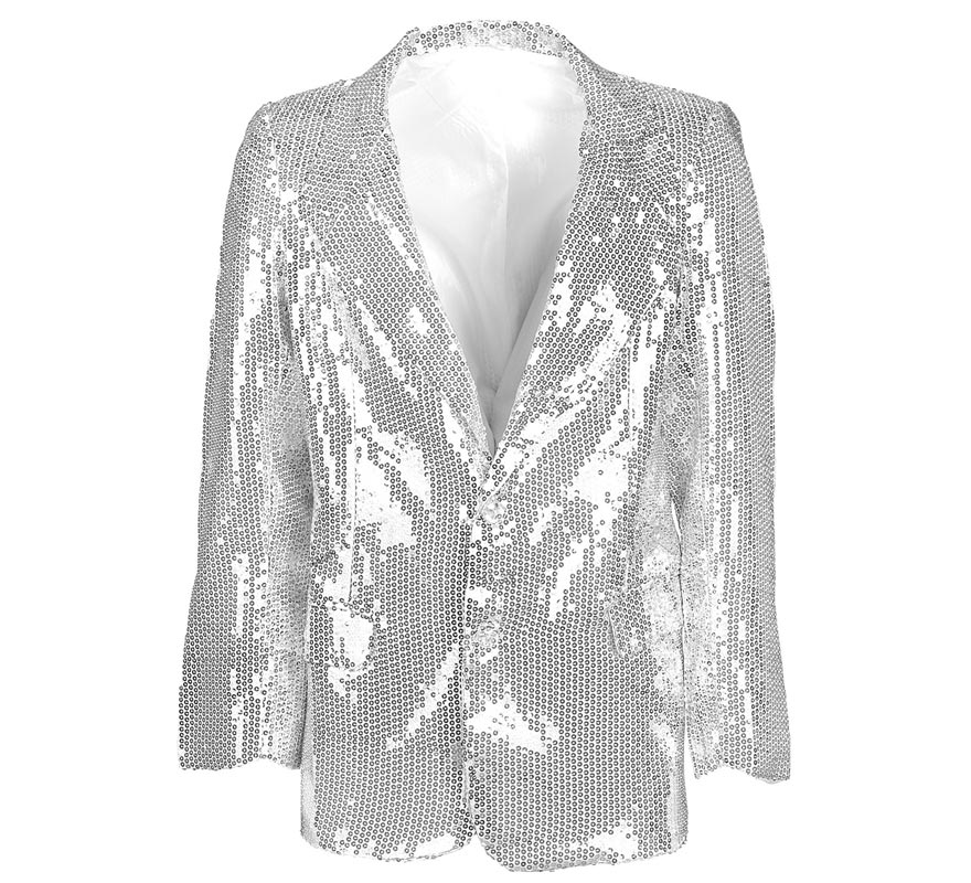 Translation missing: pt-PT.Chaqueta plateado con lentejuelas años 80 para hombre