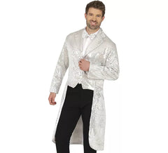 Traje ou Frac com lantejoulas prateadas para homem