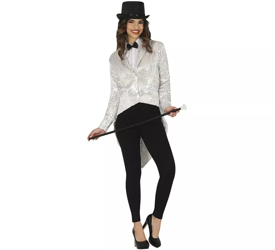 Translation missing: pt-PT.Disfraz o Frac con lentejuelas plateado para mujer