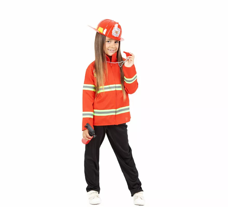 Translation missing: pt-PT.Disfraz o Kit de Bombero para niños: Chaqueta, Casco, Silbato y Extintor