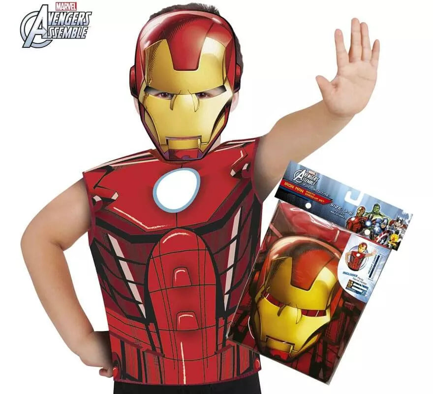 Disfraz o Kit de Iron Man para niño: Máscara y Camiseta