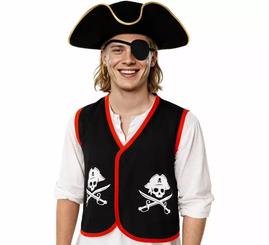 Translation missing: pt-PT.Disfraz o Kit de Pirata para adultos: Sombrero y Chaleco
