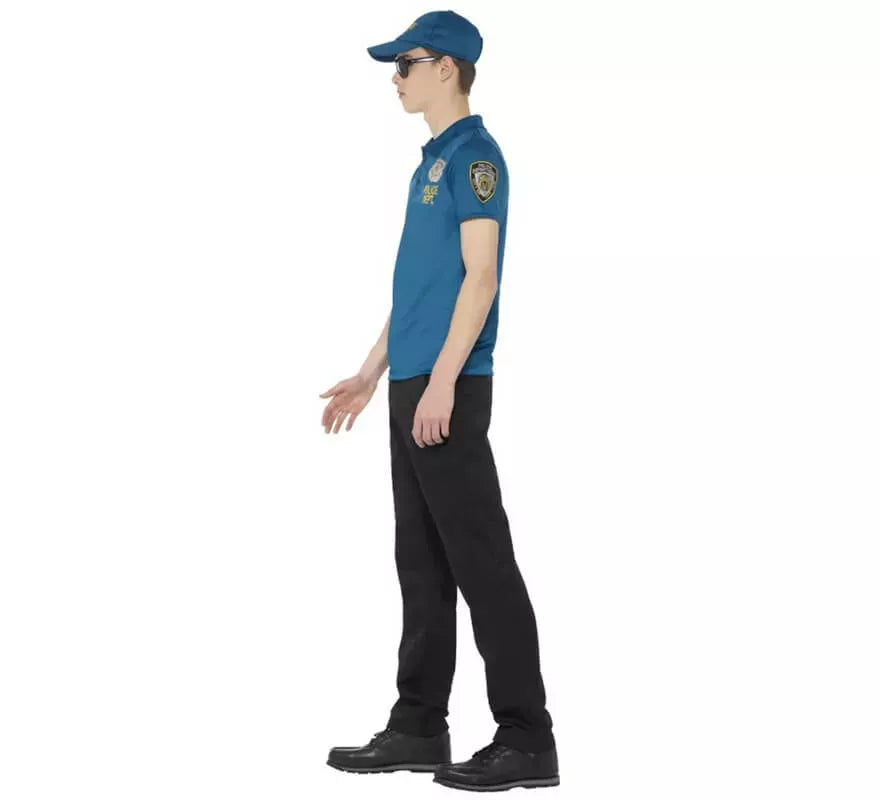 Disfraz o Kit de Policía para hombre: Camiseta, Gorra y gafas