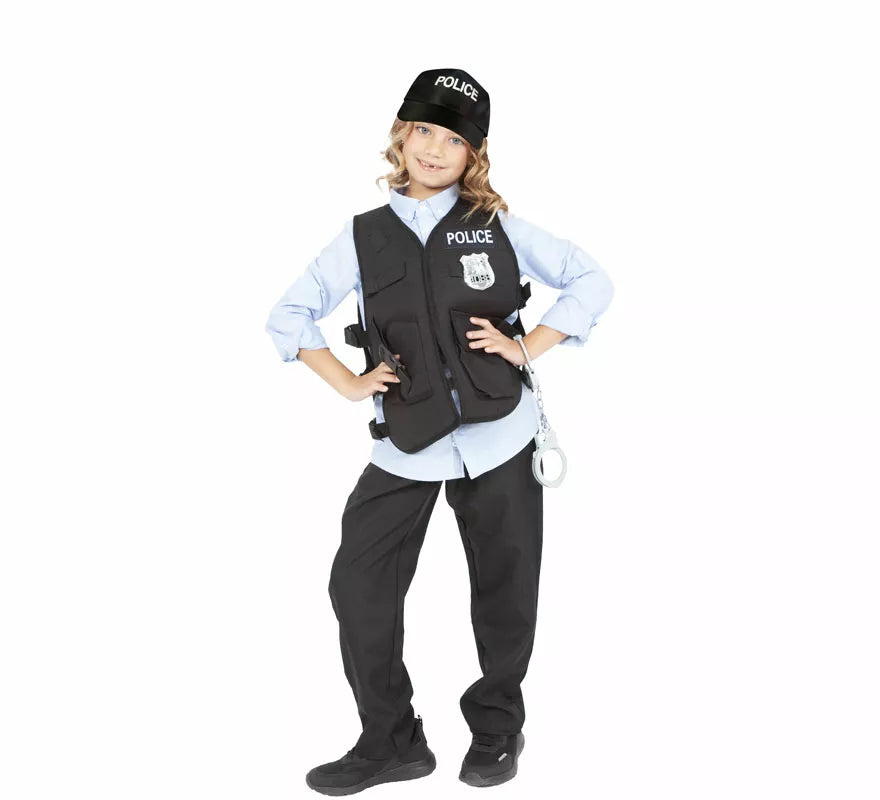Translation missing: pt-PT.Disfraz o Kit de Policía para niños: Chaleco, Gorra, Porra, Esposas