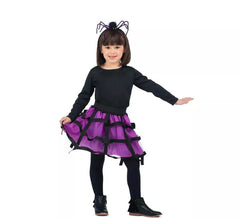 Fato ou kit roxo de tutu e bandana de aranha para menina