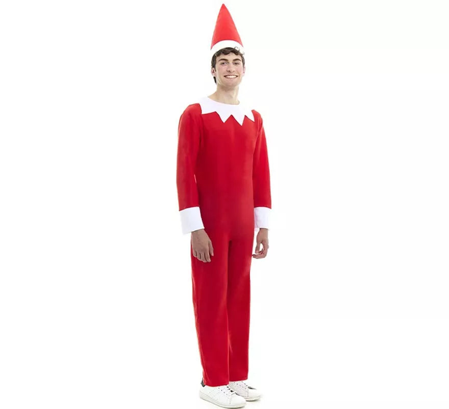 Disfraz o Maillot de Elfo travieso de la Navidad con gorro para adulto