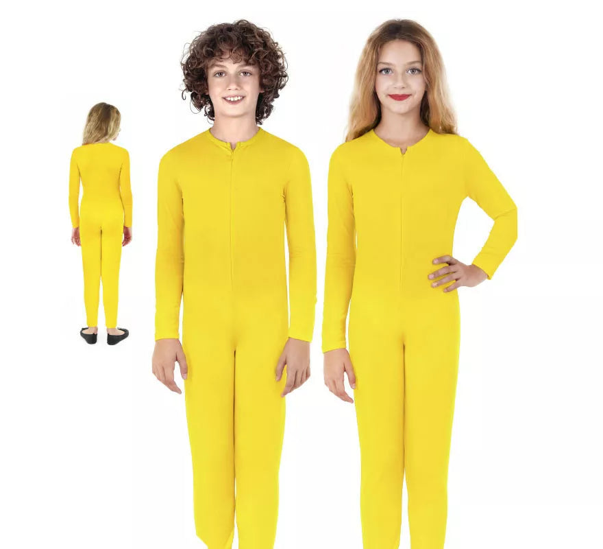 Disfraz o Mono amarillo manga larga para niños
