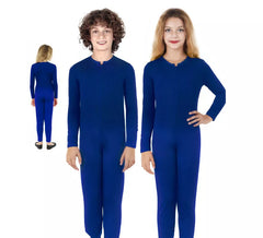 Fato ou macacão azul de manga comprida para criança