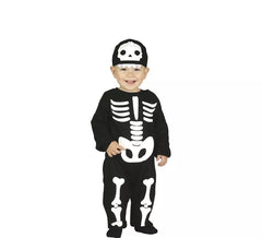 Fato ou macacão de esqueleto para bebê