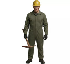 Fato ou macacão de mineiro verde para homem
