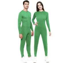 Fato ou macacão verde com fecho frontal para adulto