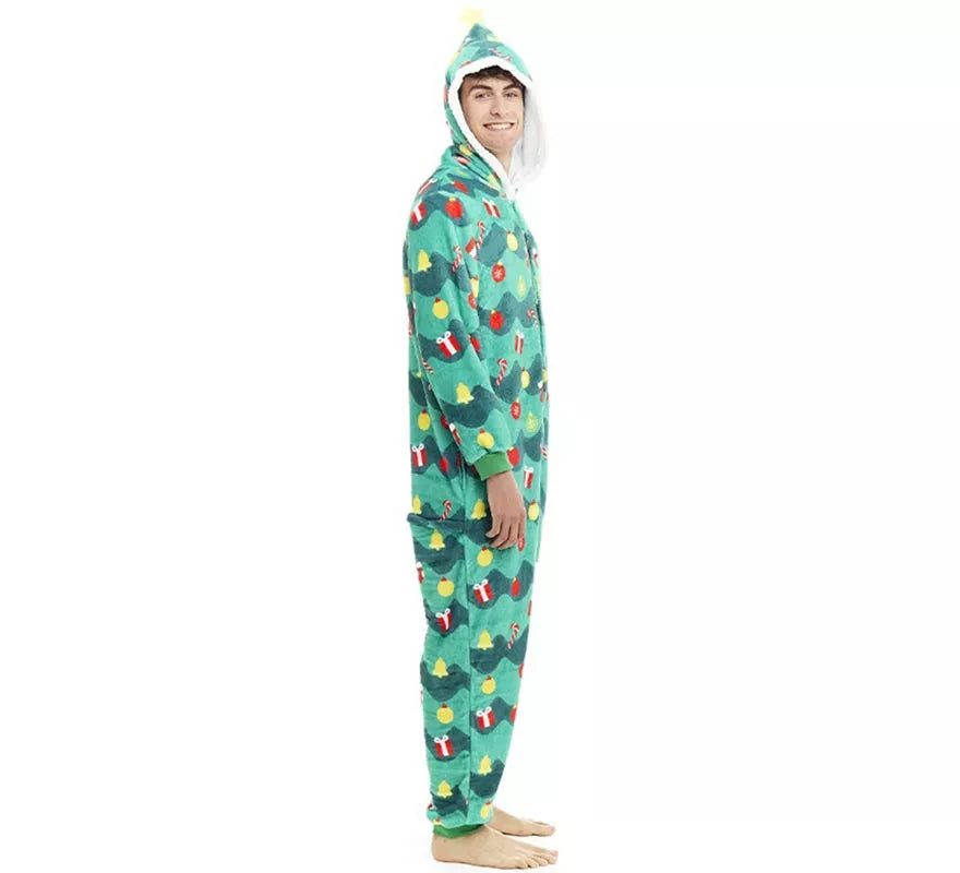 Translation missing: pt-PT.Disfraz o Pijama Árbol de Navidad con capucha para adulto