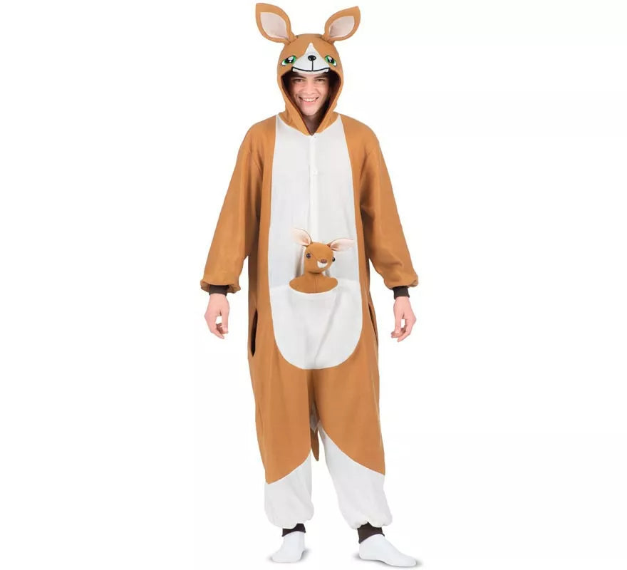 Translation missing: pt-PT.Disfraz o Pijama de Canguro con capucha y peluche para adulto