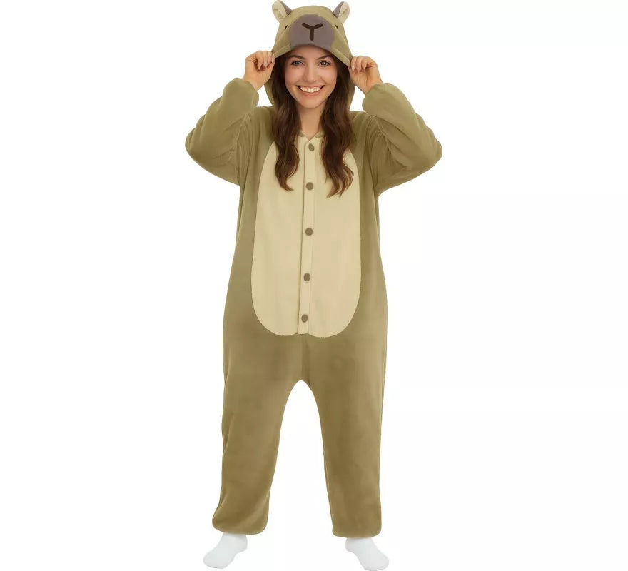 Translation missing: pt-PT.Disfraz o Pijama de Capibara para mujer