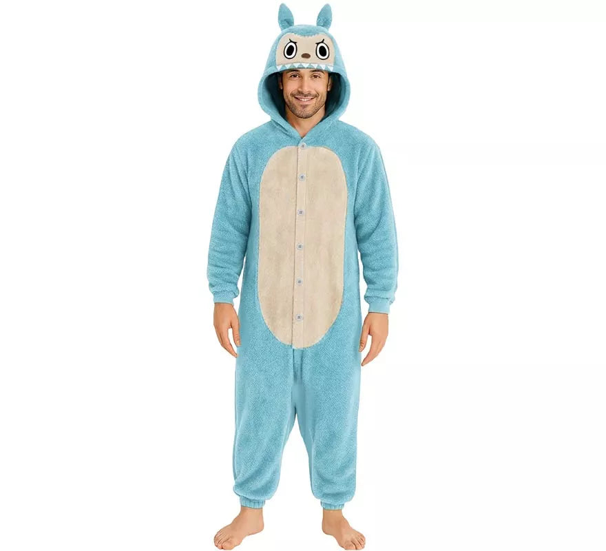 Translation missing: pt-PT.Disfraz o Pijama de Monstruo Lulú azul para hombre
