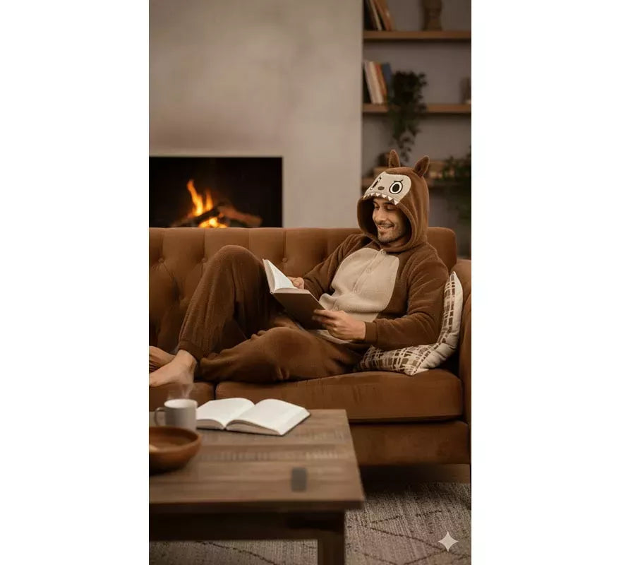 Disfraz o Pijama de Monstruo Lulú marrón para hombre