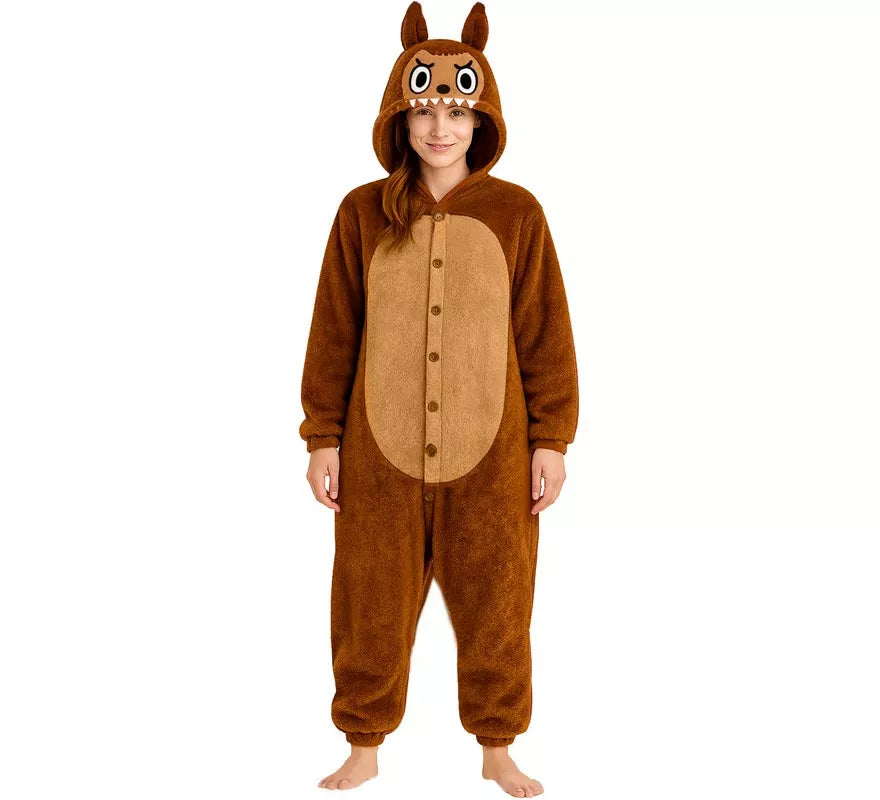 Translation missing: pt-PT.Disfraz o Pijama de Monstruo Lulú marrón para mujer