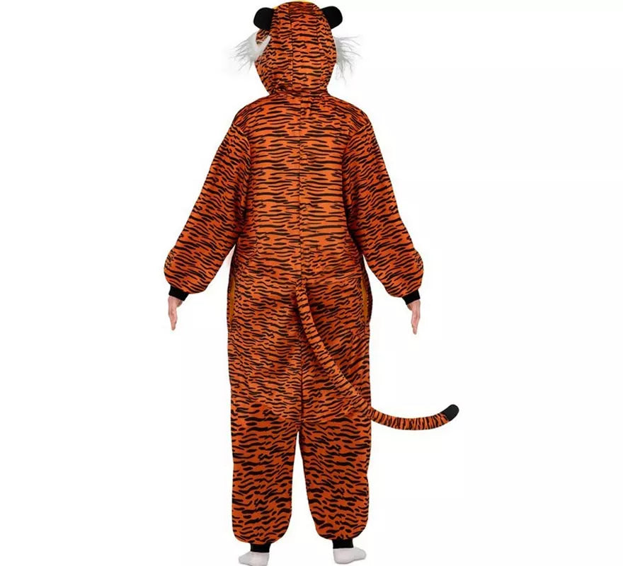 Translation missing: pt-PT.Disfraz o Pijama de Tigre oscuro con capucha para adulto