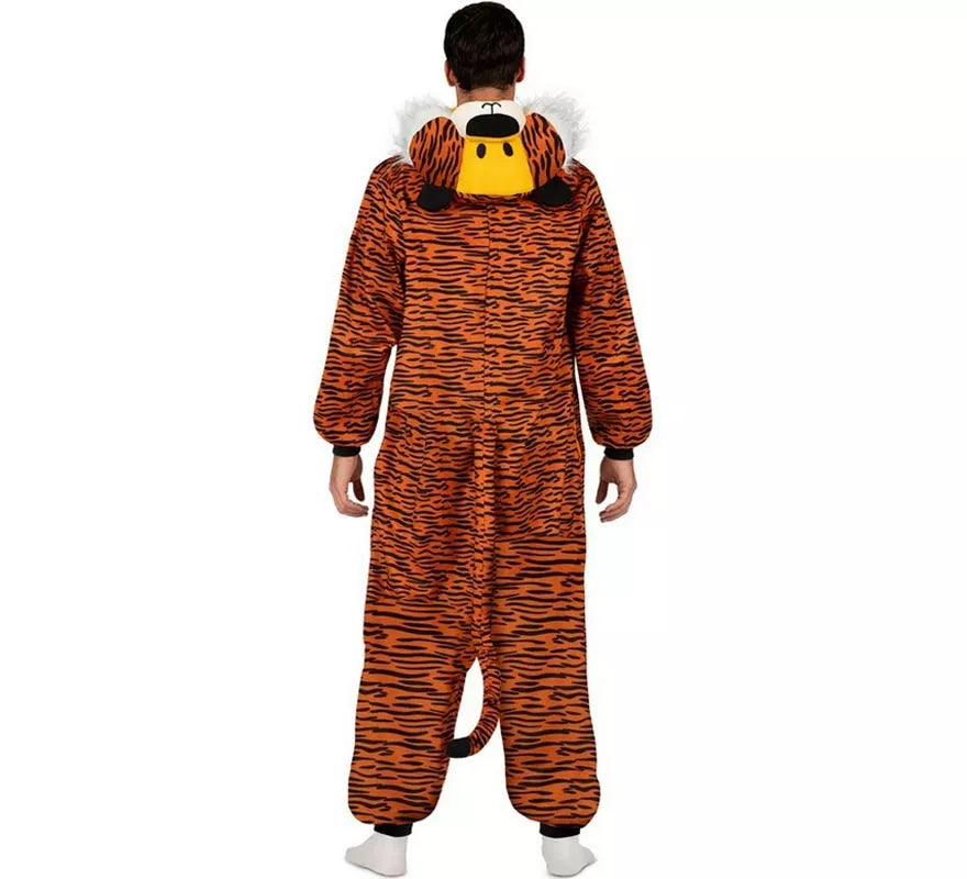 Translation missing: pt-PT.Disfraz o Pijama de Tigre oscuro con capucha para adulto